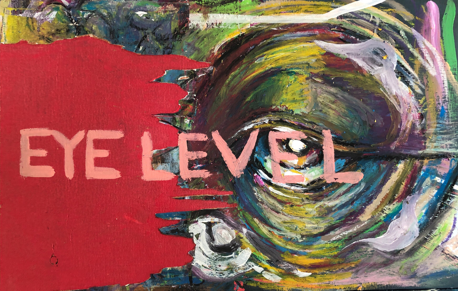 Eye Level II, 2020, mixed media on panel