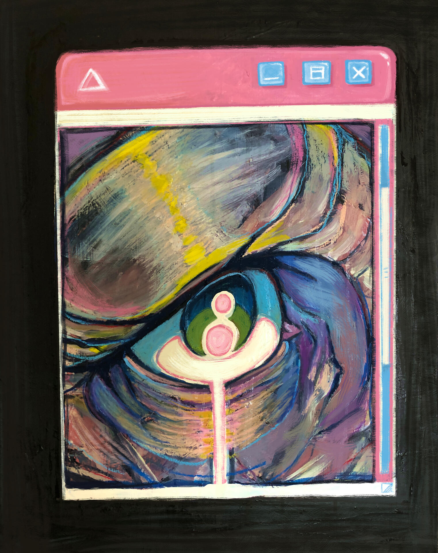 Content Filtering, 2020, mixed media on Panel